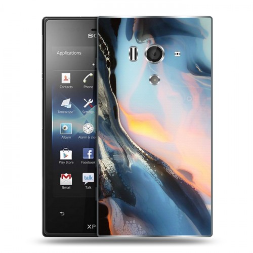 Дизайнерский пластиковый чехол для Sony Xperia acro S Мраморные узоры