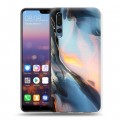 Дизайнерский силиконовый с усиленными углами чехол для Huawei P20 Pro Мраморные узоры