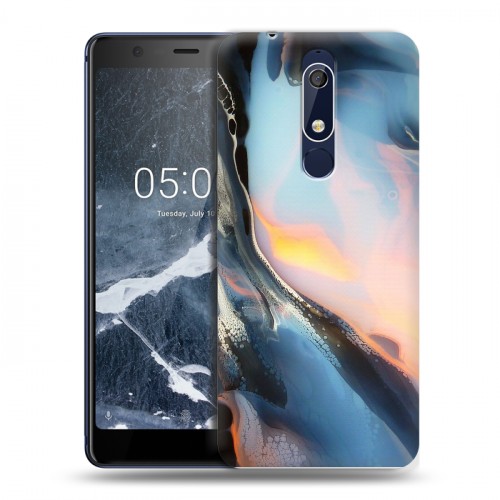 Дизайнерский пластиковый чехол для Nokia 5.1 Мраморные узоры