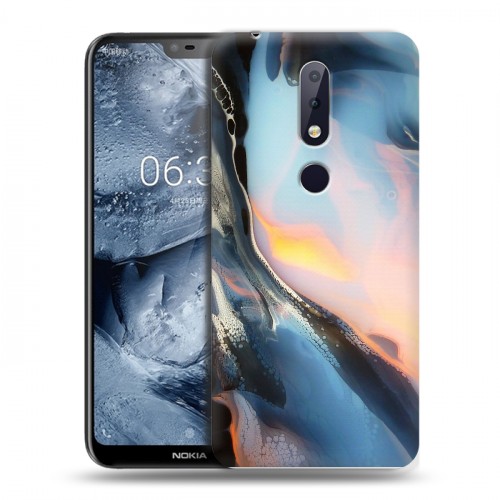 Дизайнерский пластиковый чехол для Nokia 6.1 Plus Мраморные узоры