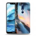 Дизайнерский пластиковый чехол для Nokia 5.1 Plus Мраморные узоры