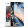 Дизайнерский силиконовый чехол для Sony Xperia E Мраморные узоры