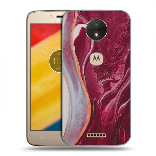 Дизайнерский пластиковый чехол для Motorola Moto C Мраморные узоры