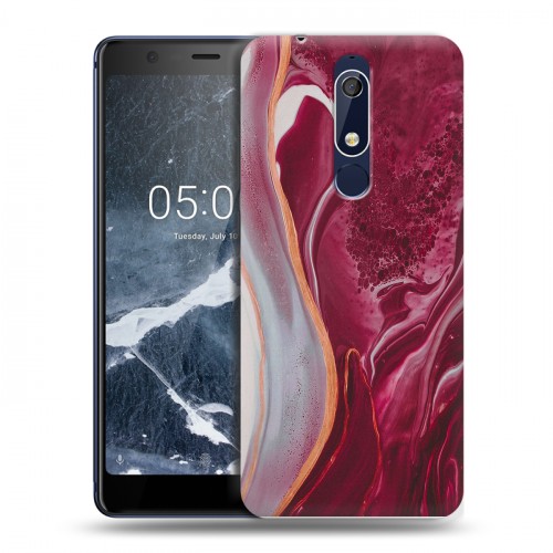 Дизайнерский пластиковый чехол для Nokia 5.1 Мраморные узоры