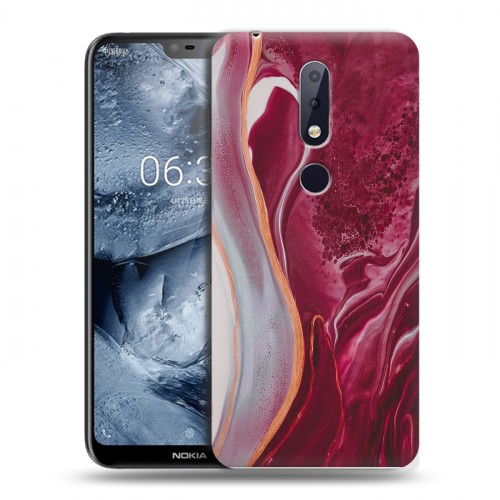 Дизайнерский пластиковый чехол для Nokia 6.1 Plus Мраморные узоры