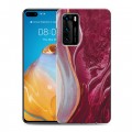 Дизайнерский силиконовый с усиленными углами чехол для Huawei P40 Мраморные узоры