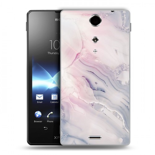 Дизайнерский пластиковый чехол для Sony Xperia TX Мраморные узоры