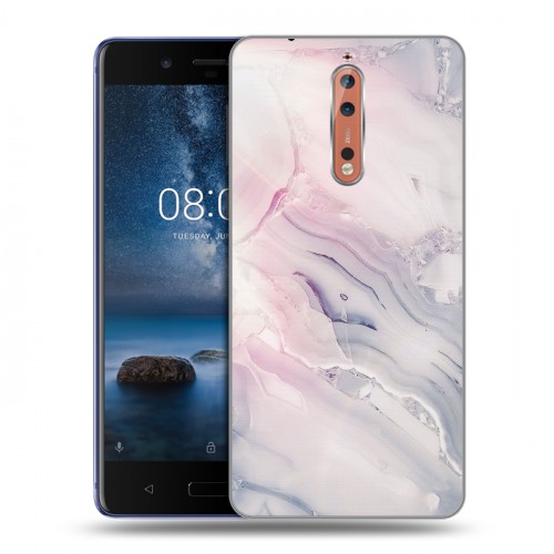 Дизайнерский пластиковый чехол для Nokia 8 Мраморные узоры