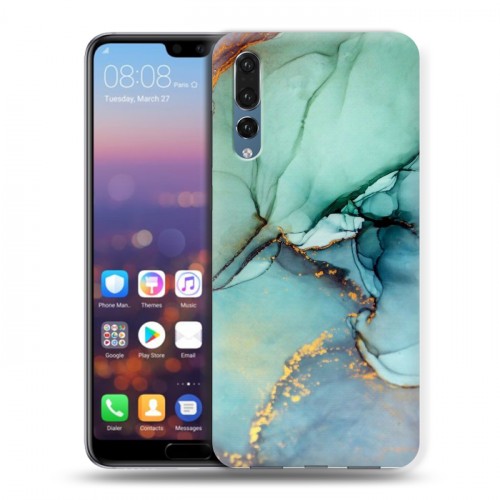 Дизайнерский силиконовый с усиленными углами чехол для Huawei P20 Pro Мраморные узоры