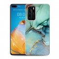 Дизайнерский силиконовый с усиленными углами чехол для Huawei P40 Мраморные узоры