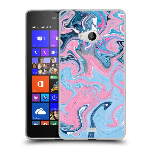 Дизайнерский пластиковый чехол для Microsoft Lumia 540 Мраморные узоры