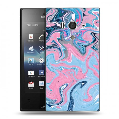 Дизайнерский пластиковый чехол для Sony Xperia acro S Мраморные узоры