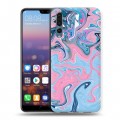 Дизайнерский силиконовый с усиленными углами чехол для Huawei P20 Pro Мраморные узоры