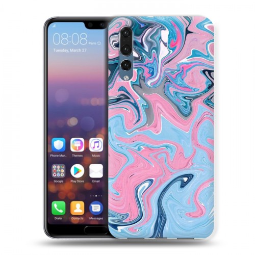 Дизайнерский силиконовый с усиленными углами чехол для Huawei P20 Pro Мраморные узоры