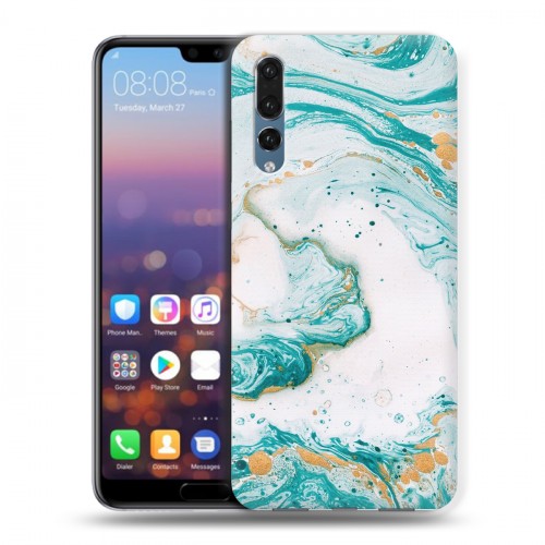 Дизайнерский силиконовый с усиленными углами чехол для Huawei P20 Pro Мраморные узоры