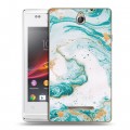 Дизайнерский пластиковый чехол для Sony Xperia E Мраморные узоры