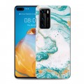 Дизайнерский силиконовый с усиленными углами чехол для Huawei P40 Мраморные узоры