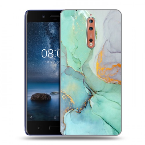 Дизайнерский пластиковый чехол для Nokia 8 Мраморные узоры