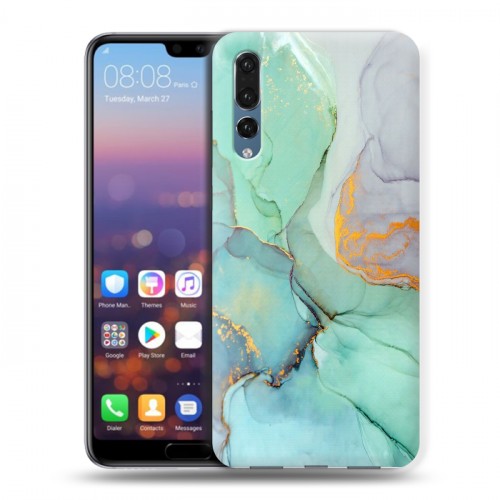 Дизайнерский силиконовый с усиленными углами чехол для Huawei P20 Pro Мраморные узоры