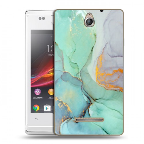 Дизайнерский пластиковый чехол для Sony Xperia E Мраморные узоры