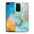 Дизайнерский силиконовый с усиленными углами чехол для Huawei P40 Мраморные узоры