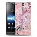 Дизайнерский пластиковый чехол для Sony Xperia S Мраморные узоры