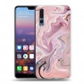 Дизайнерский силиконовый с усиленными углами чехол для Huawei P20 Pro Мраморные узоры