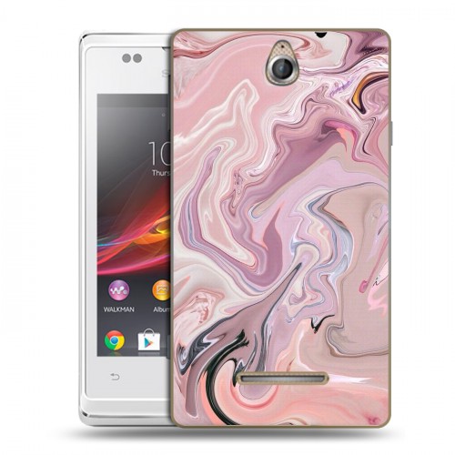 Дизайнерский пластиковый чехол для Sony Xperia E Мраморные узоры