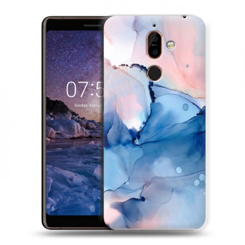 Дизайнерский пластиковый чехол для Nokia 7 Plus Мраморные узоры