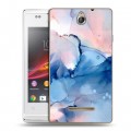 Дизайнерский пластиковый чехол для Sony Xperia E Мраморные узоры