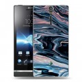 Дизайнерский пластиковый чехол для Sony Xperia S Мраморные узоры