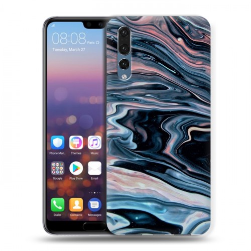 Дизайнерский силиконовый с усиленными углами чехол для Huawei P20 Pro Мраморные узоры