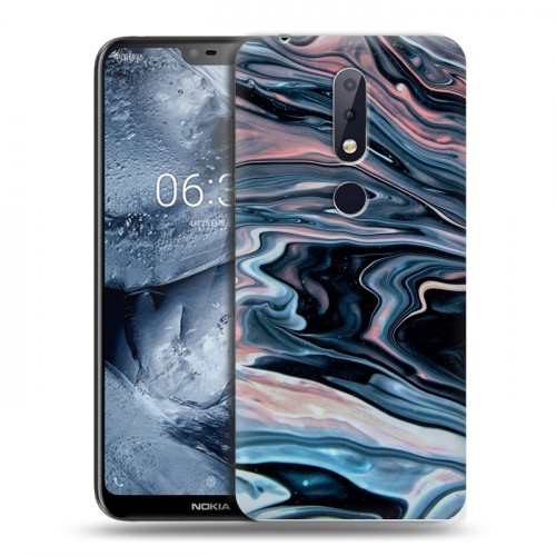 Дизайнерский пластиковый чехол для Nokia 6.1 Plus Мраморные узоры