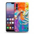 Дизайнерский силиконовый с усиленными углами чехол для Huawei P20 Pro Мазки краски