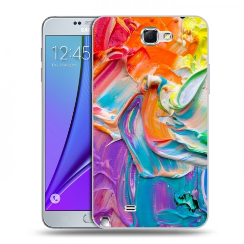 Дизайнерский пластиковый чехол для Samsung Galaxy Note 2 Мазки краски