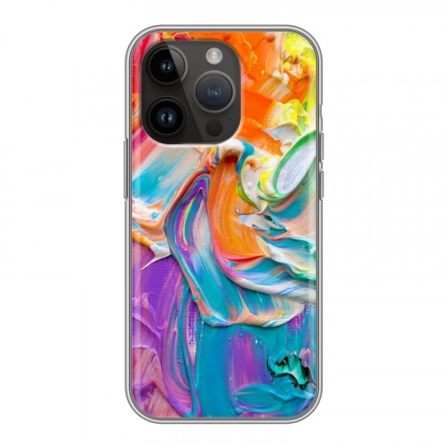 Дизайнерский силиконовый чехол для Iphone 14 Pro Мазки краски