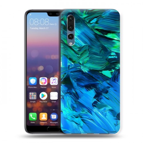 Дизайнерский силиконовый с усиленными углами чехол для Huawei P20 Pro Мазки краски