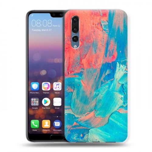 Дизайнерский силиконовый с усиленными углами чехол для Huawei P20 Pro Мазки краски