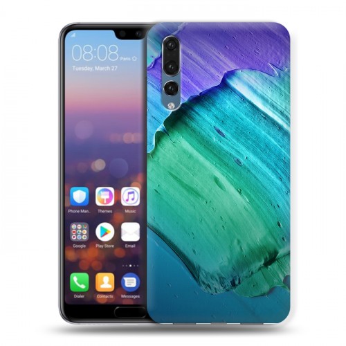 Дизайнерский силиконовый с усиленными углами чехол для Huawei P20 Pro Мазки краски