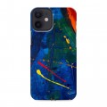 Дизайнерский силиконовый с усиленными углами чехол для Iphone 12 Mini Мазки краски