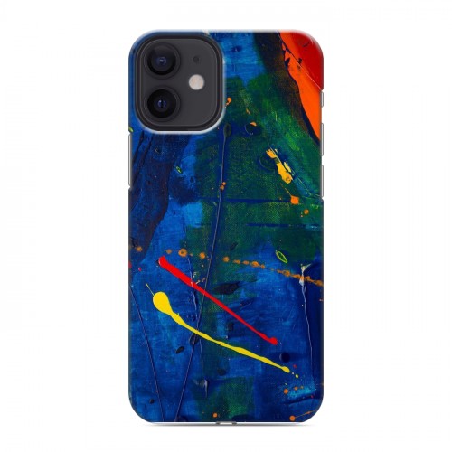 Дизайнерский силиконовый с усиленными углами чехол для Iphone 12 Mini Мазки краски