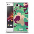 Дизайнерский пластиковый чехол для Sony Xperia L Кислотный камуфляж