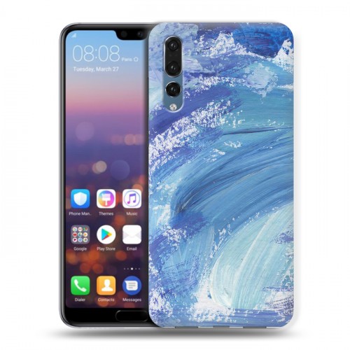 Дизайнерский силиконовый с усиленными углами чехол для Huawei P20 Pro Мазки краски