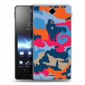 Дизайнерский пластиковый чехол для Sony Xperia TX Кислотный камуфляж