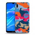 Дизайнерский пластиковый чехол для Huawei Y6 (2019) Кислотный камуфляж