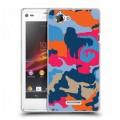 Дизайнерский пластиковый чехол для Sony Xperia L Кислотный камуфляж