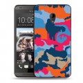 Дизайнерский пластиковый чехол для HTC Desire 700 Кислотный камуфляж