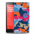 Дизайнерский силиконовый чехол для Xiaomi RedMi Note Кислотный камуфляж