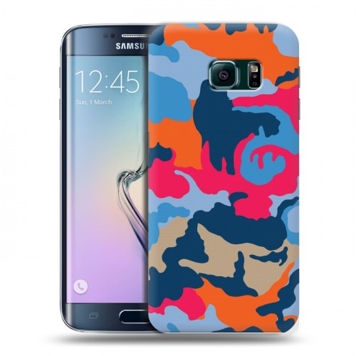 Дизайнерский пластиковый чехол для Samsung Galaxy S6 Edge Кислотный камуфляж