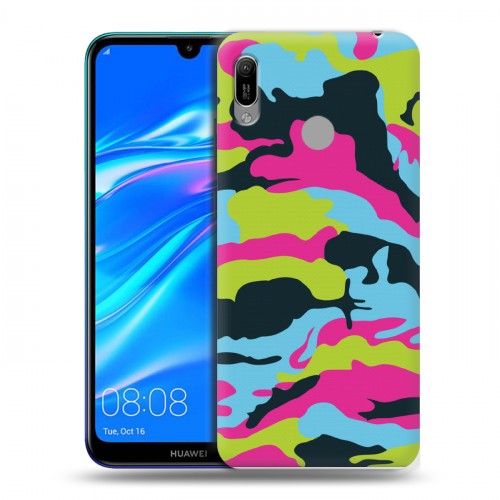 Дизайнерский пластиковый чехол для Huawei Y6 (2019) Кислотный камуфляж